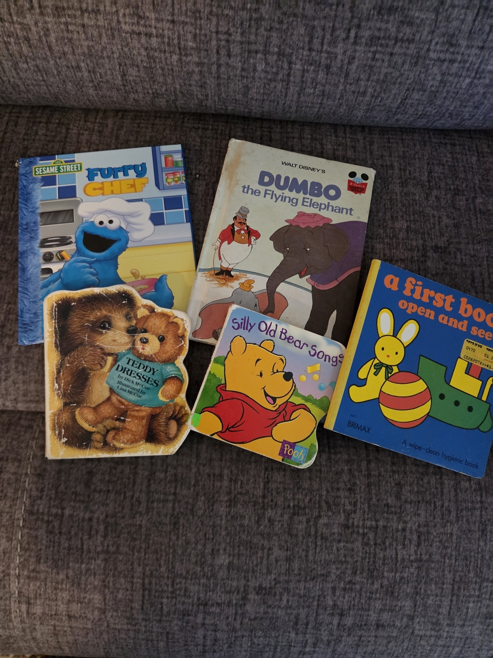 Disney Dumbo and Colorful Kids Board Book Bundle - Blue, Yellow, Red